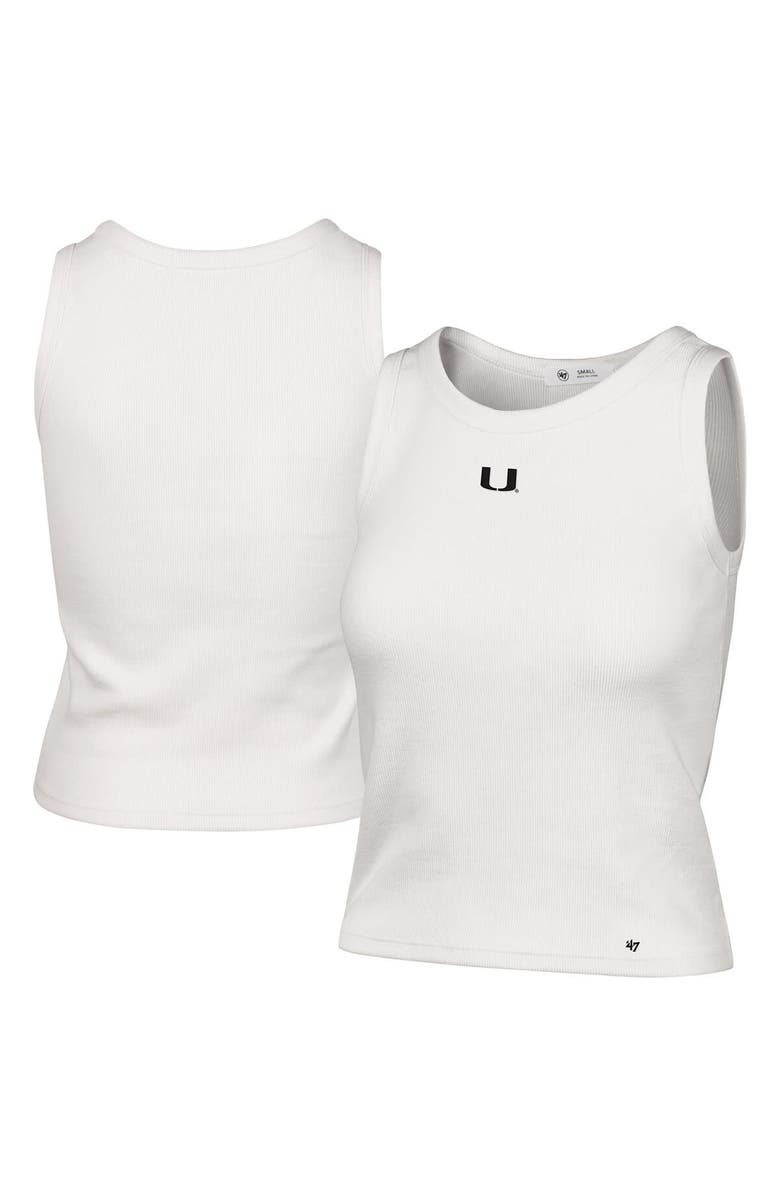 '47 Women's '47  Cream Miami Hurricanes Micro Logo Ribbed Cropped Tank Top, Main, color, Cream