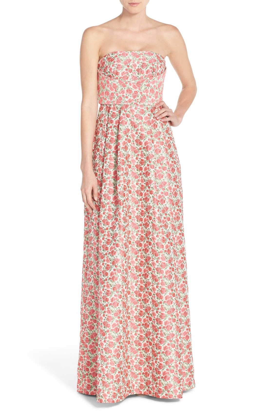 Tracy Reese Strapless Floral Ballgown (Women) | Nordstrom