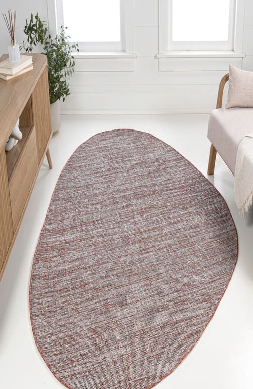 Jonathan Y Callan Modern Rustic Abstract Indoor/outdoor Shaped Area Rug In Beige/red