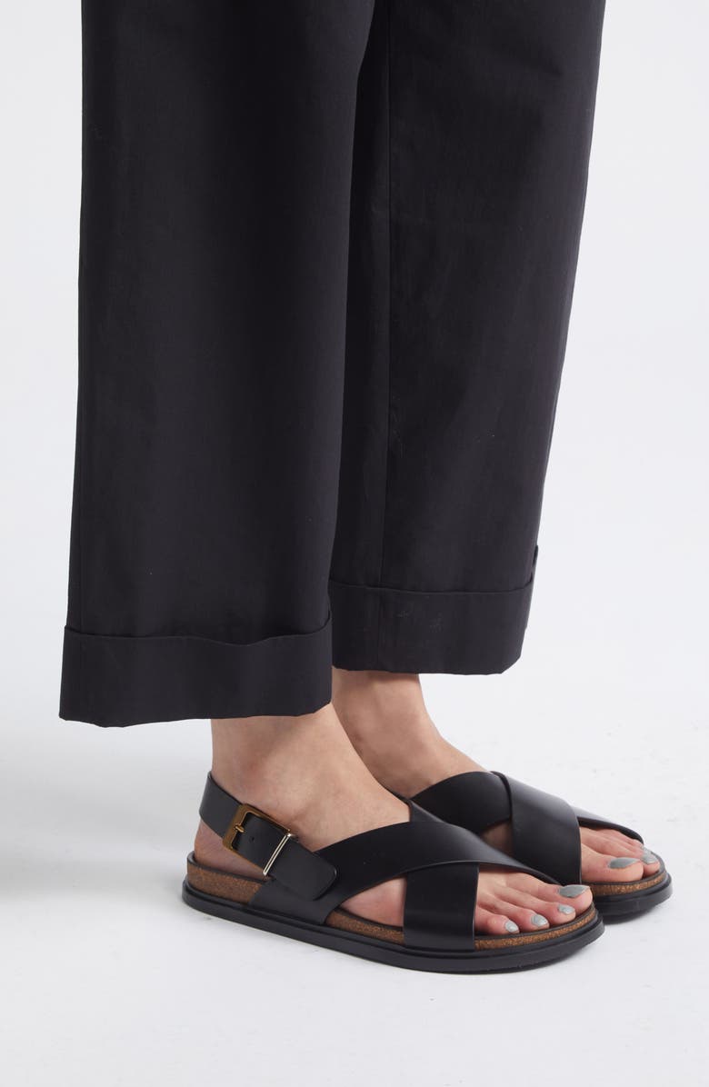 The Row Buckle Crisscross Sandal, Alternate, color, Black