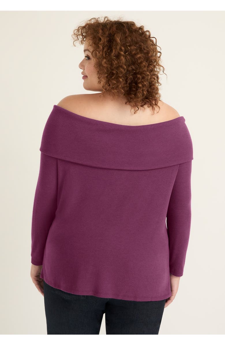 June + Vie Off-The-Shoulder Top, Alternate, color, Purple Reign
