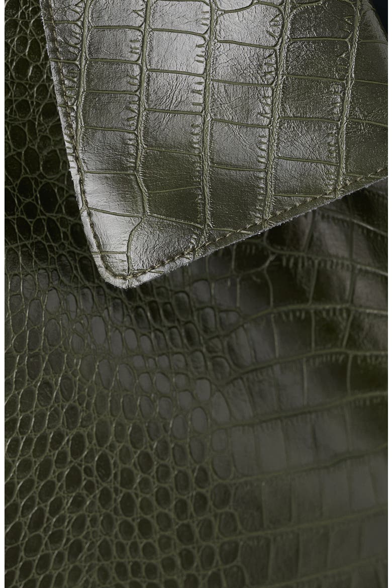 Nilo Croc Embossed Faux Leather Jacket, Alternate, color, KHAKI GREEN