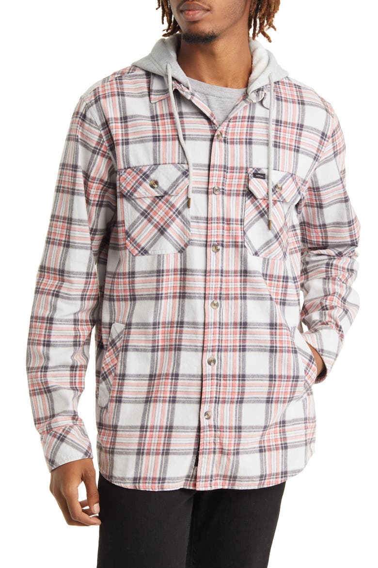 Ranchero Flannel Button-Up Hooded Shirt, Alternate, color, ZEN BLUE