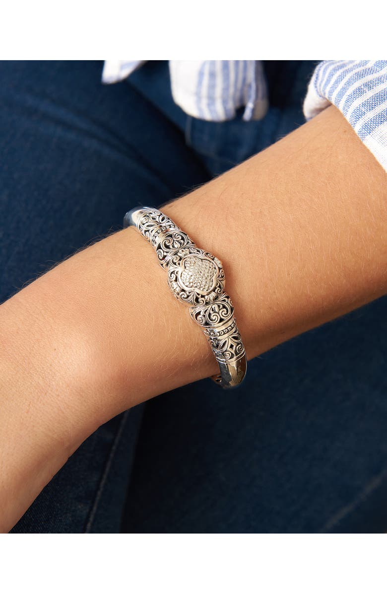DEVATA Sterling Silver Bali Filigree Cuff Bracelet, Alternate, color, 
