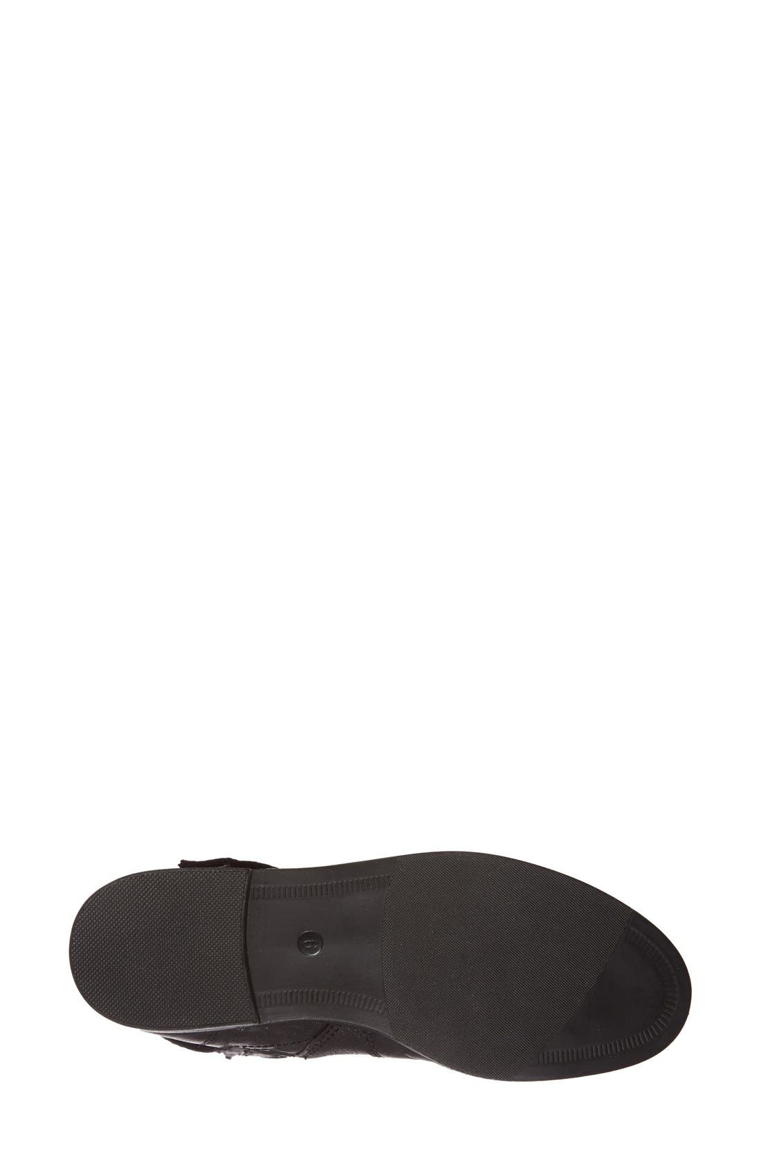 'Kristenn' Leather Moto Boot, Alternate, color, BLACK LEATHER