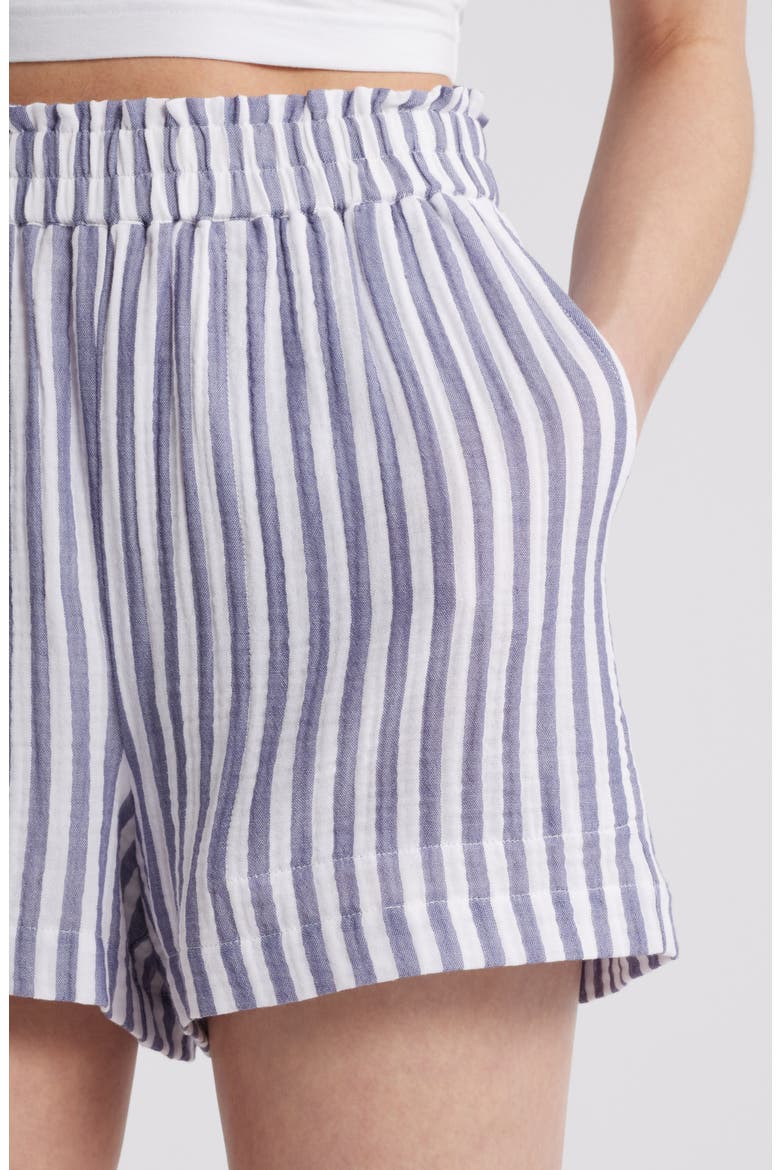 Leighton Stripe Organic Cotton Gauze Shorts, Alternate, color, ADMIRAL STRIPE