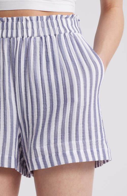 Rails Leighton Stripe Organic Cotton Gauze Shorts In Admiral Stripe