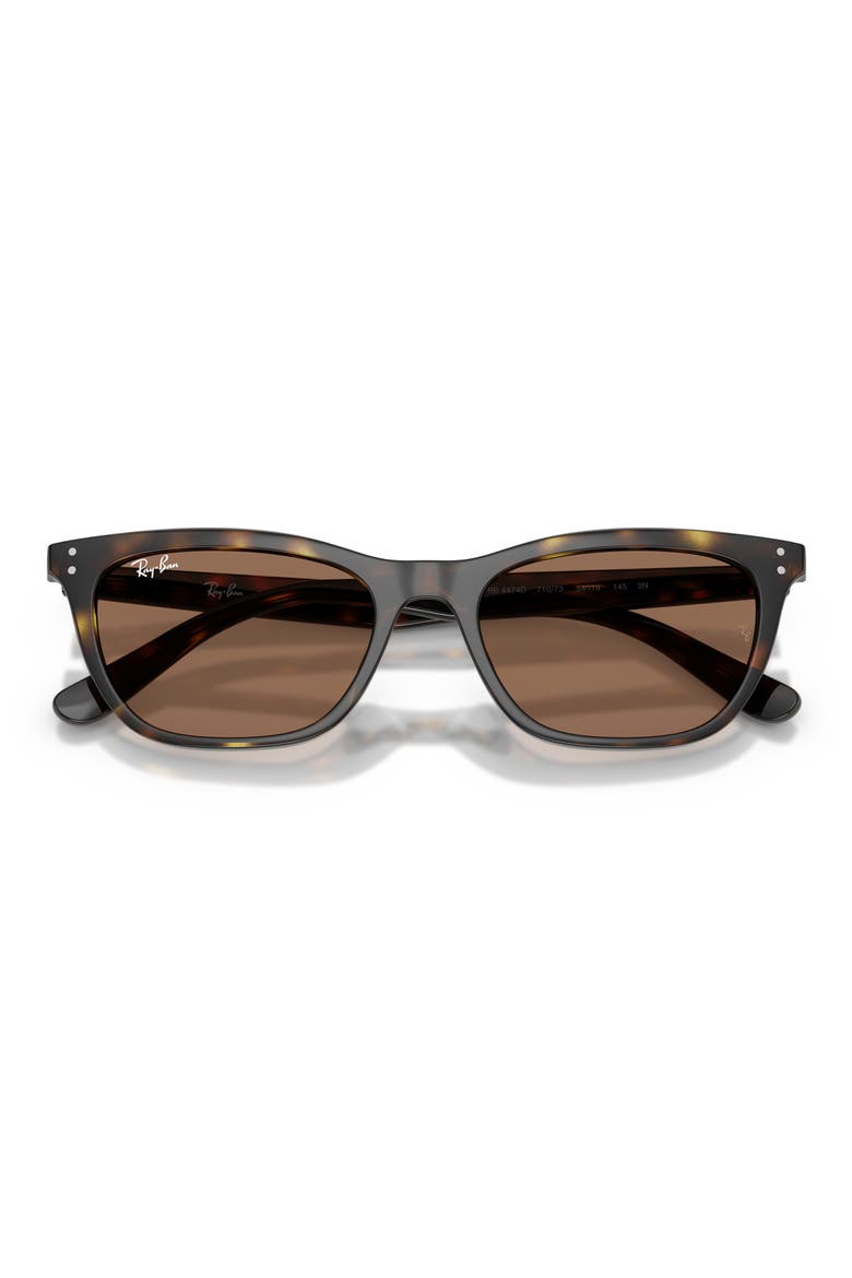 54mm Irregular Sunglasses, Alternate, color, HAVANA / DARK BROWN