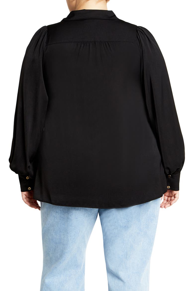 Hadlee V-Neck Button-Up Shirt, Alternate, color, BLACK