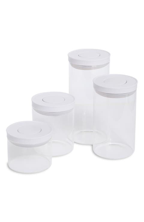 4-Piece Glass Push Top Jar Set