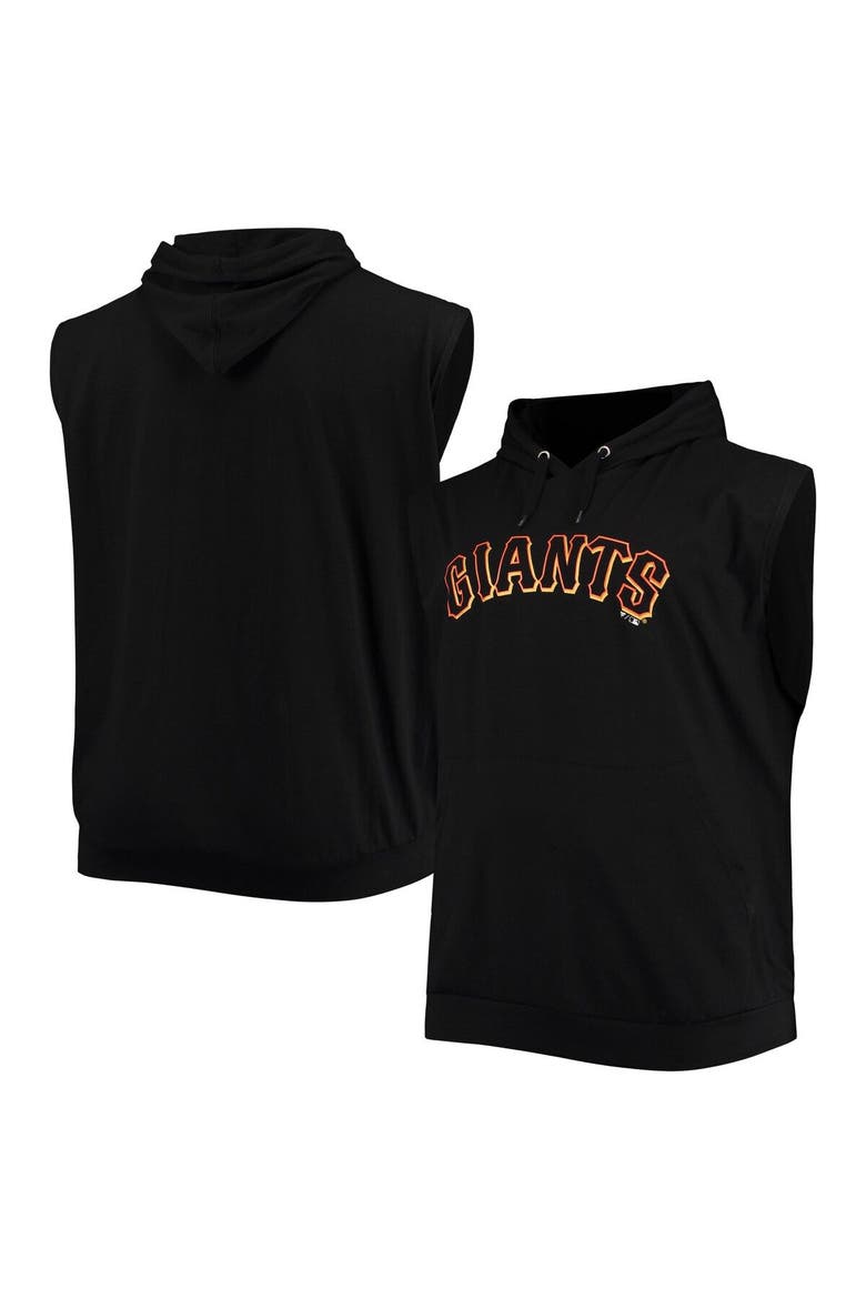 Men's Black San Francisco Giants Jersey Muscle Sleeveless Pullover Hoodie, Main, color, Black