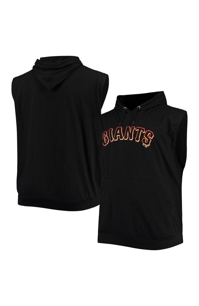 PROFILE Men's Black San Francisco Giants Jersey Muscle Sleeveless Pullover Hoodie, Main, color,