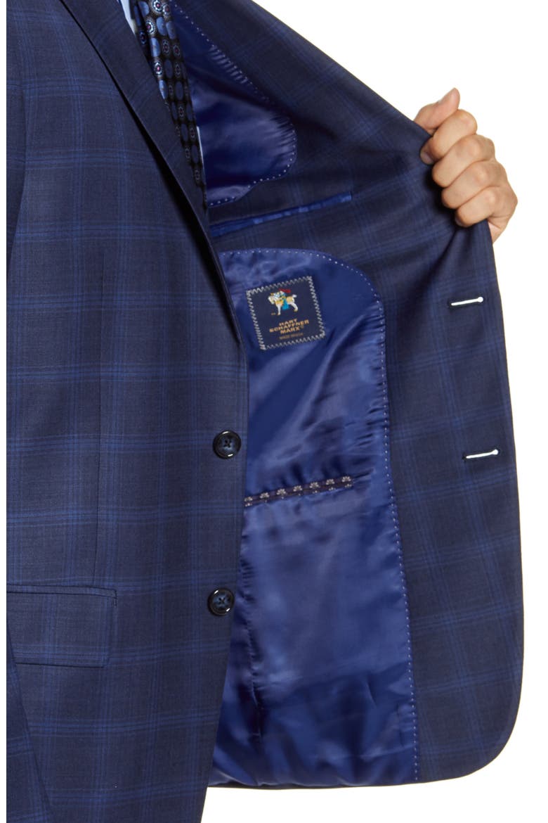 Classic Fit Plaid Wool Suit, Alternate, color, DARK BLUE