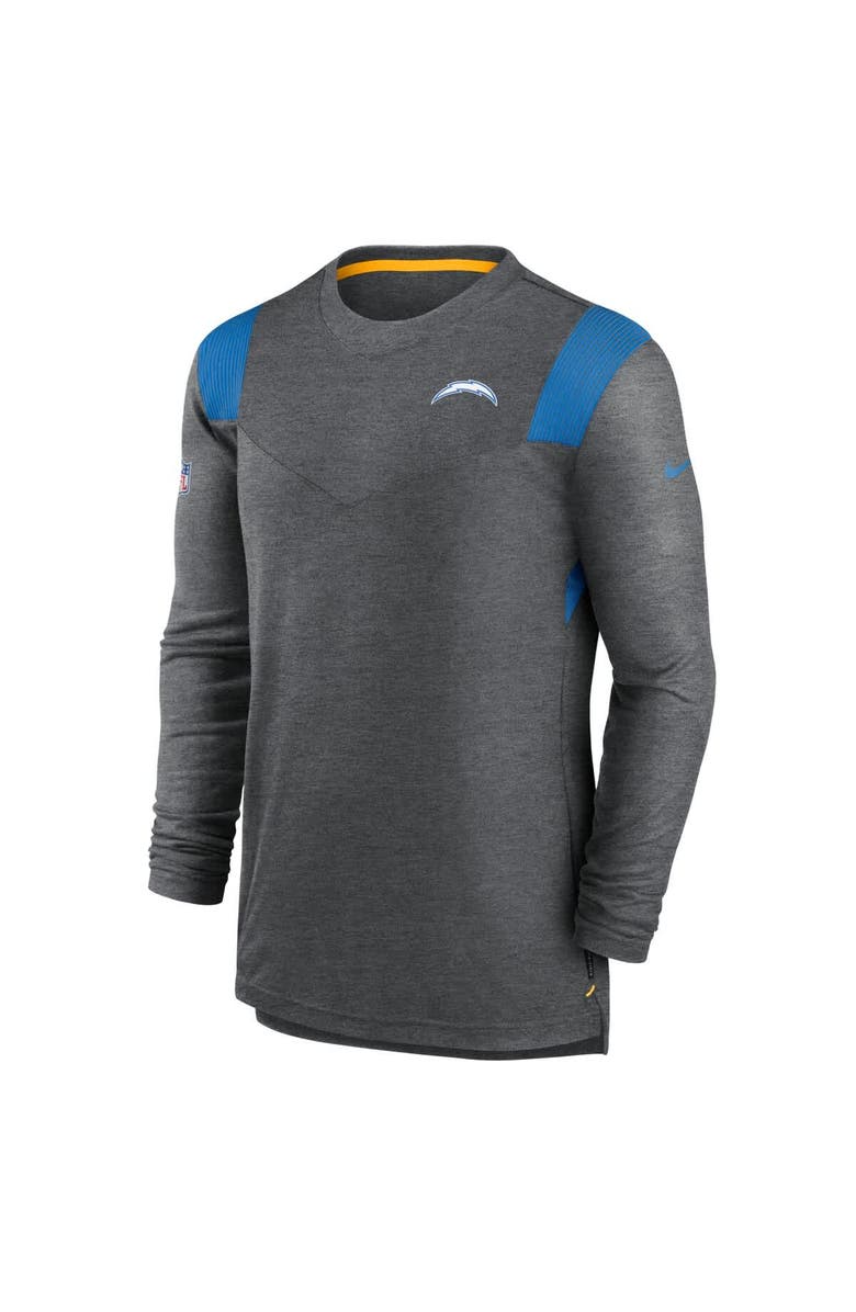 Nike Men's Nike Charcoal Los Angeles Chargers Sideline Tonal Logo Performance Player Long Sleeve T-Shirt, Alternate, color, Charcoal