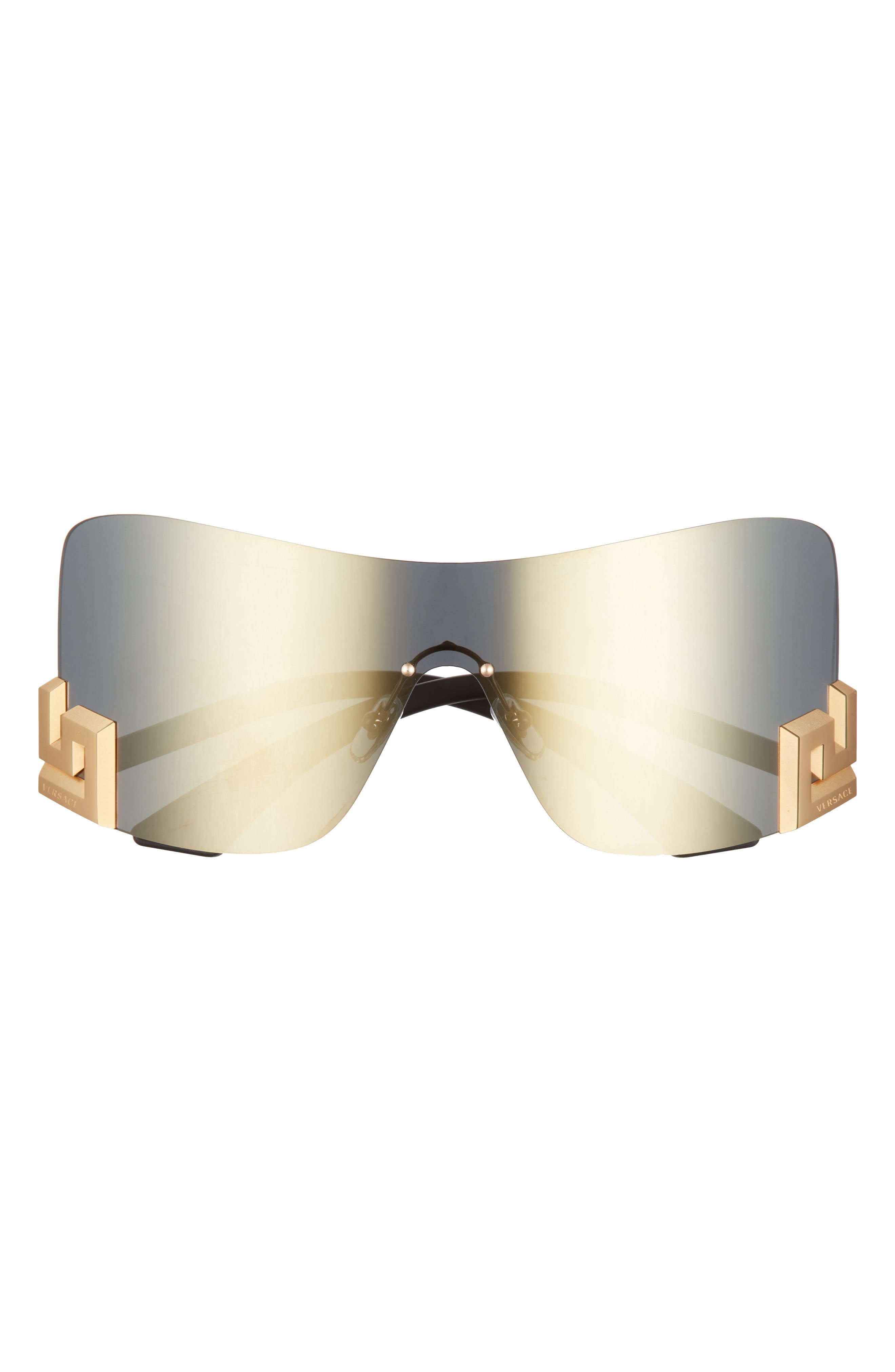 Versace 40mm Irregular Mirror Shield Sunglasses