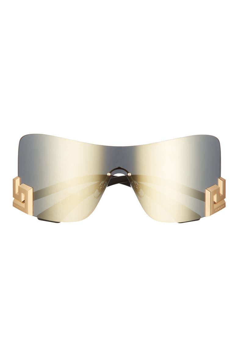 40mm Irregular Mirror Shield Sunglasses, Main, color, MIRROR GOLD