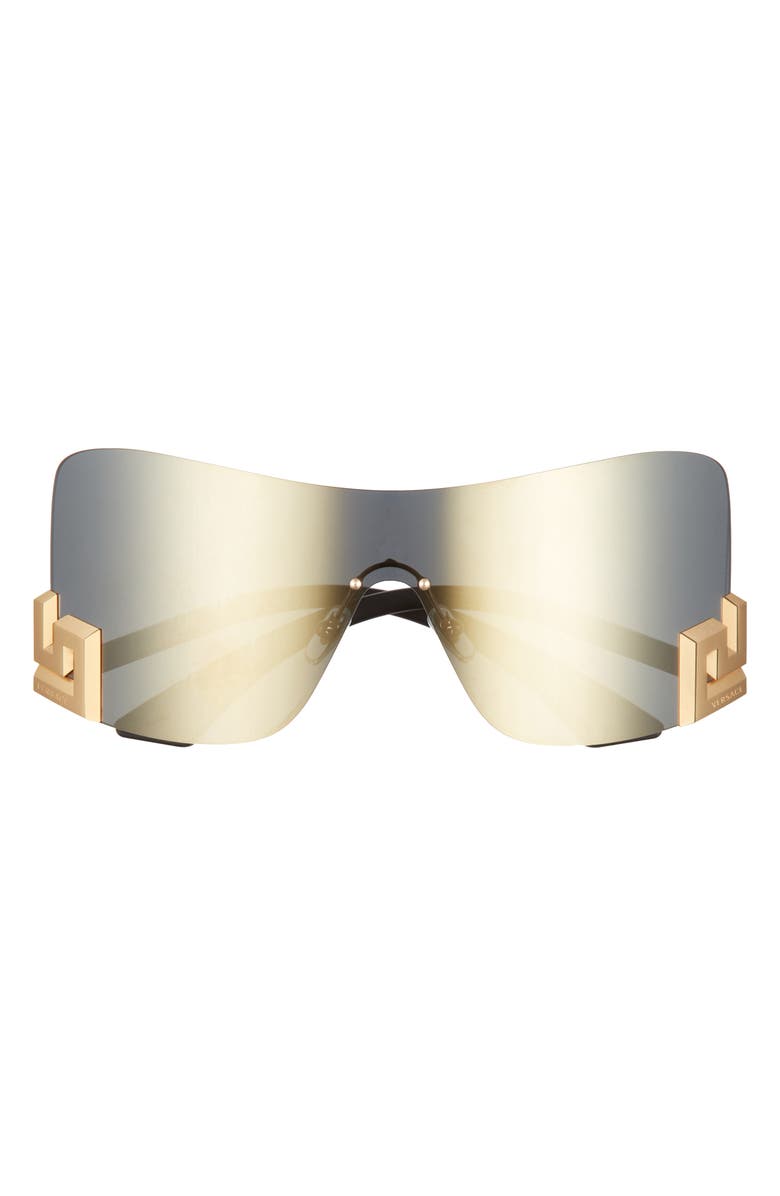 Versace 40mm Irregular Mirror Shield Sunglasses, Main, color,