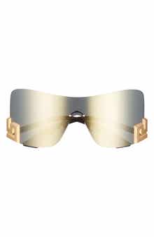Versace 40mm Irregular Mirror Shield Sunglasses
