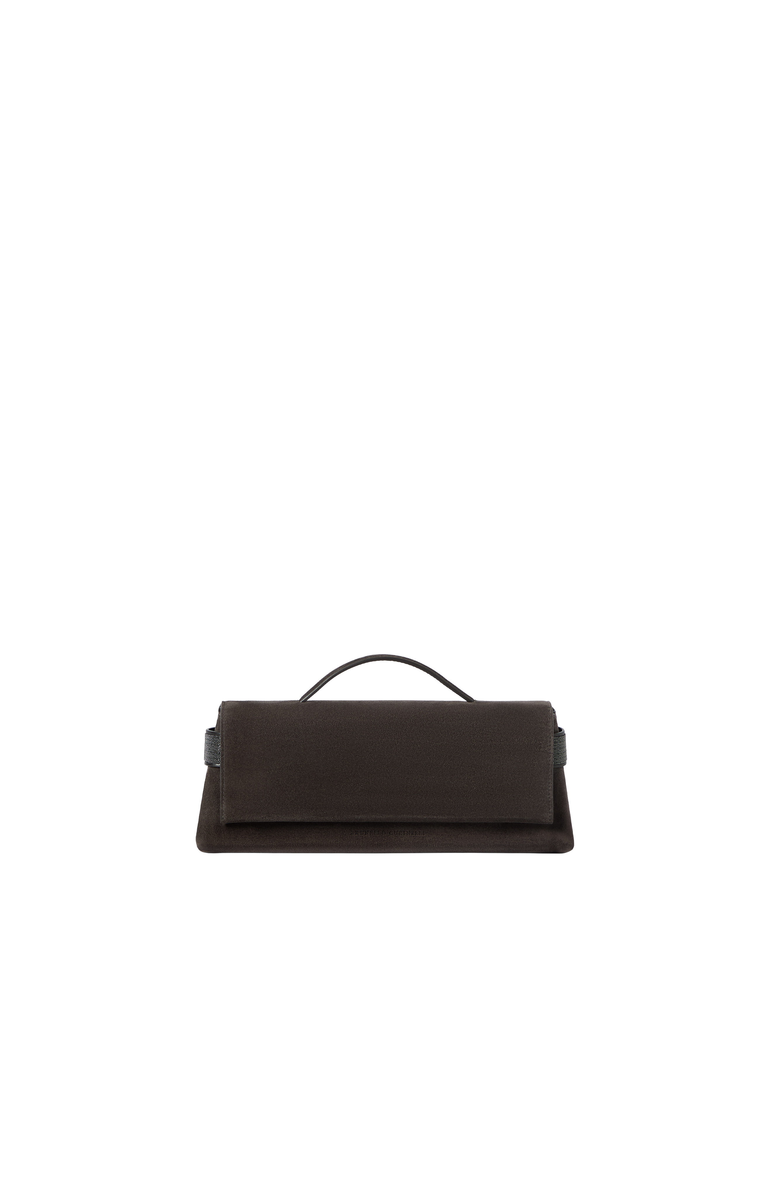 Suede Essence clutch bag, Main, color, Brown