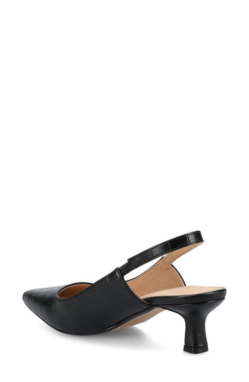 Journee Collection Women's Paulina Pointed Toe Slingback Pumps In Croco/black