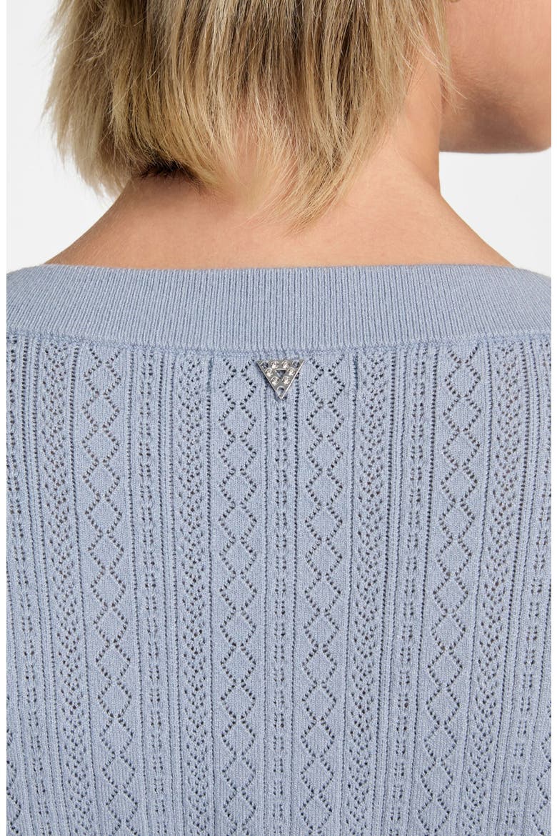 Lyla Pointelle Crop Cardigan, Alternate, color, NIMBUS BLUE