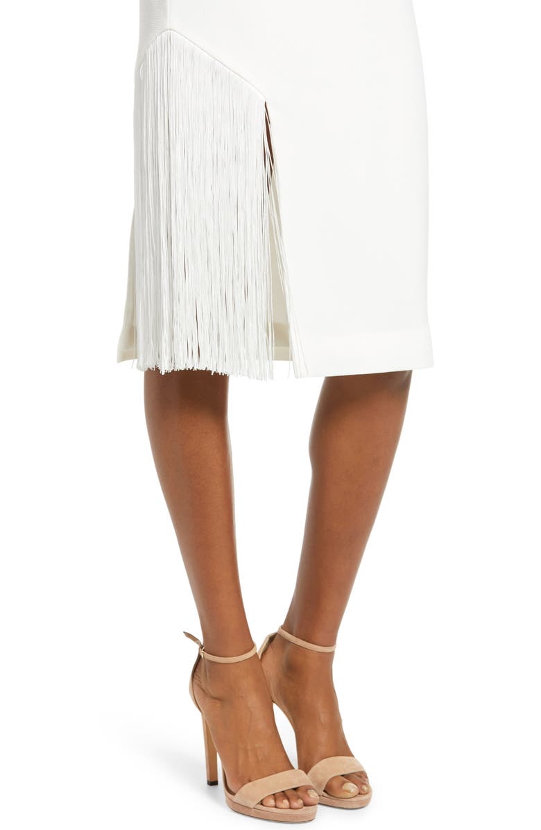 Dress the Population Rory Midi Dress, Alternate, color, Off White