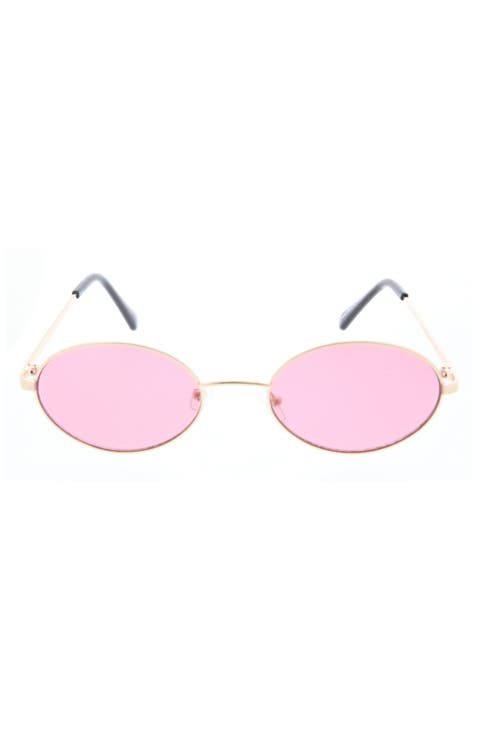 58mm Slim Metal Oval Sunglasses