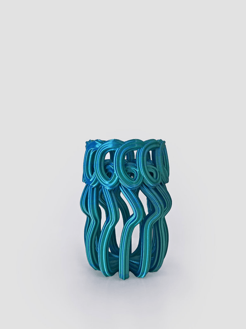 Form & Seek Frosting Vase In Blue