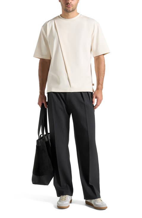 Hugo Relaxed Fit Cotton T-Shirt With Pleat