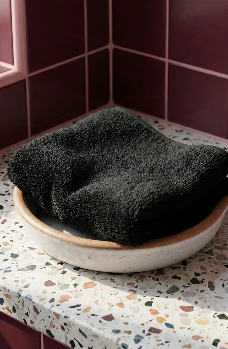 Italic Ultraplush Australian Cotton 2-Piece Washcloth Set, Alternate, color, Black