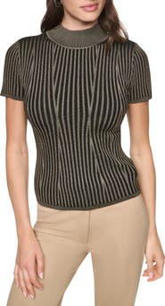 DKNY Mock Neck Knit Top