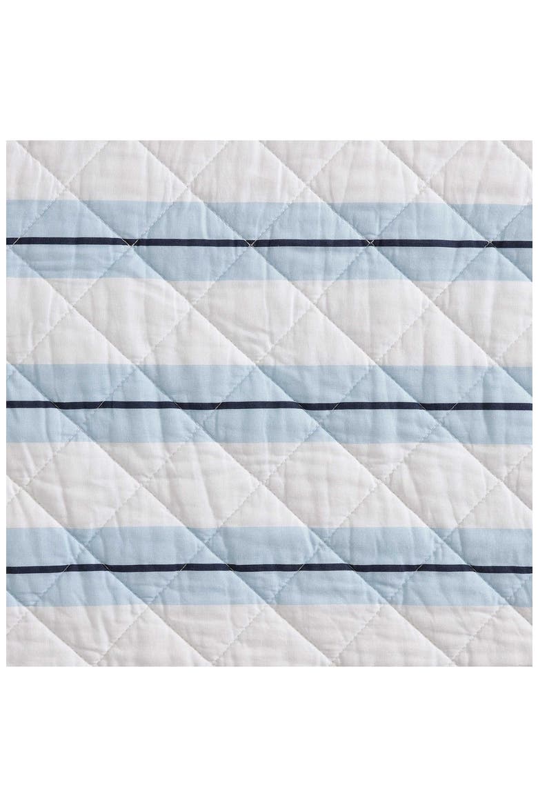 Tim Stripe Reversible Cotton Quilt Set, Alternate, color, WHITE/ BLUE STRIPE