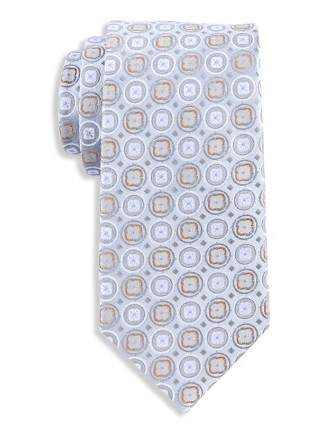 Medallion Patterned Silk Tie