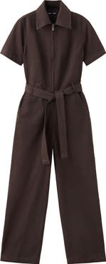 MANGO Tie Waist Denim Jumpsuit