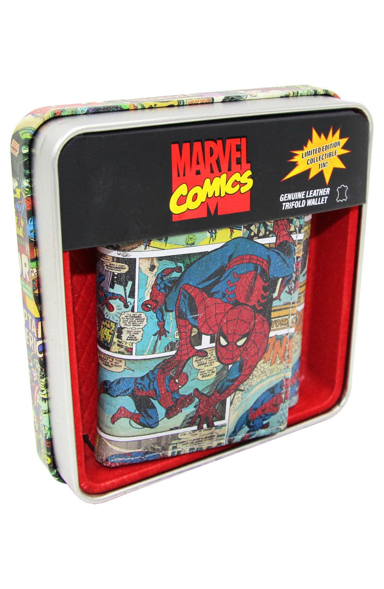 Marvel Comics Leather Wallet, Alternate, color, 