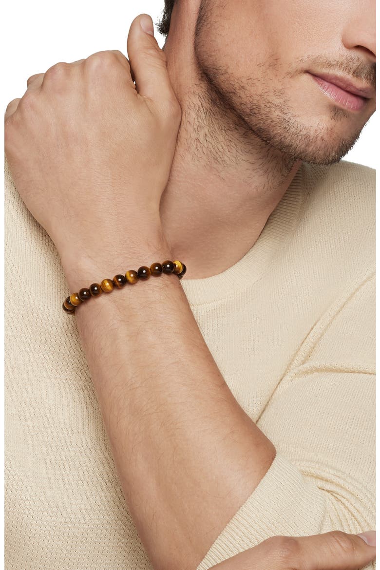 Men's Spiritual Beads Bracelet, Alternate, color, TIGER EYE