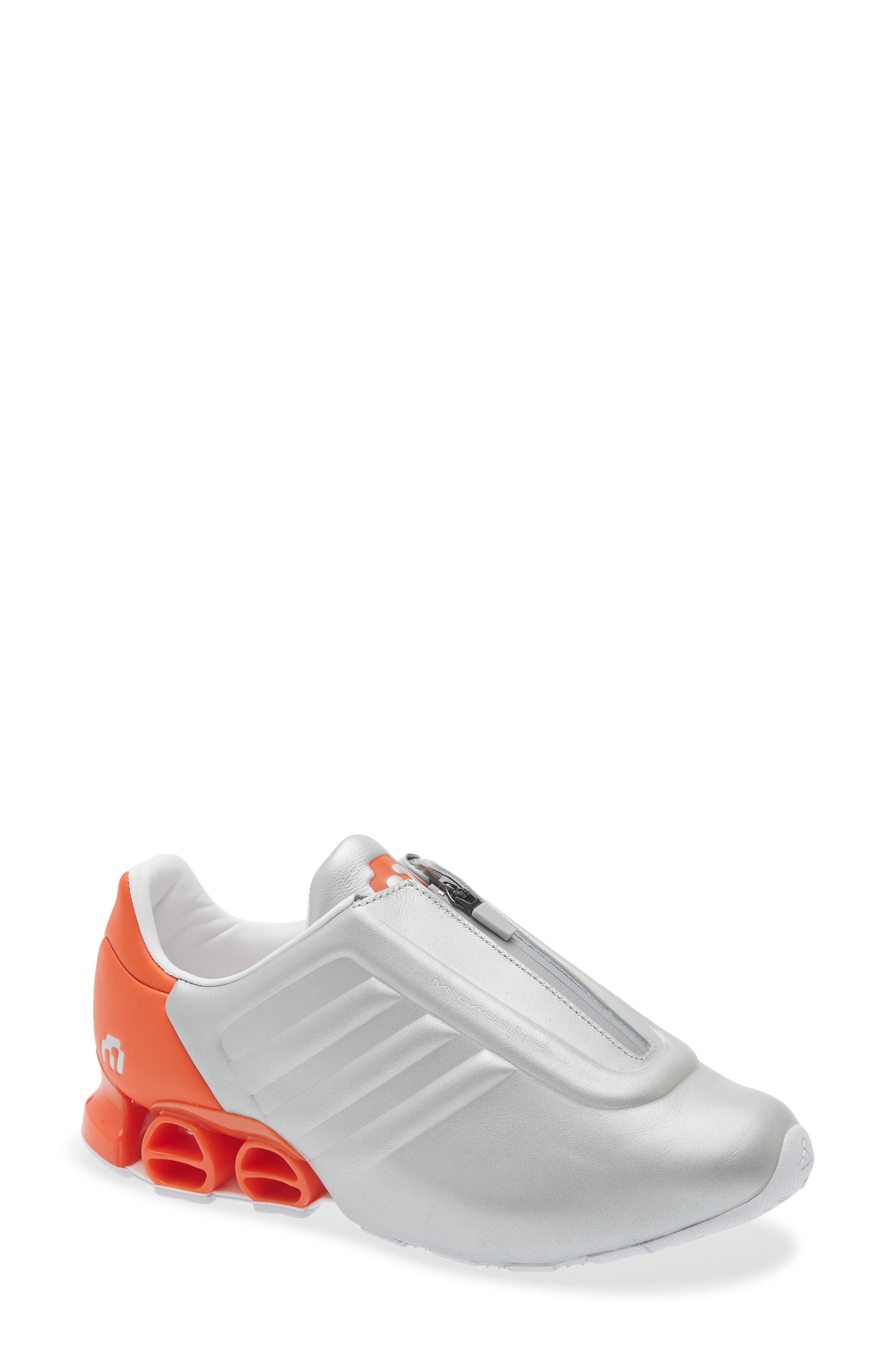 adidas x Miaou Gender Inclusive Megaride S2 Zip Sneaker, Main, color, Silver/ Blue/ Impact Orange