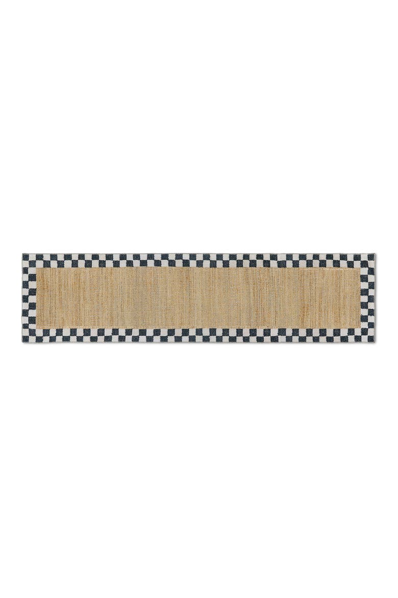 Naturals Check Washable Runner, Main, color, BEIGE