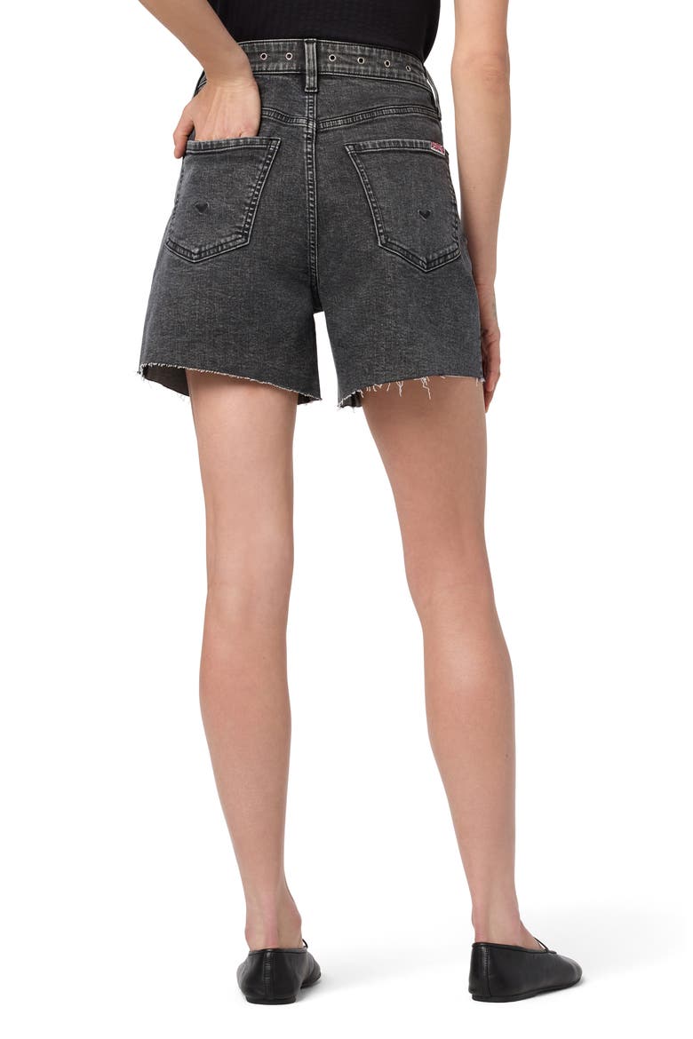 Relaxed Grommet Band Raw Hem Shorts, Alternate, color, MORRISON