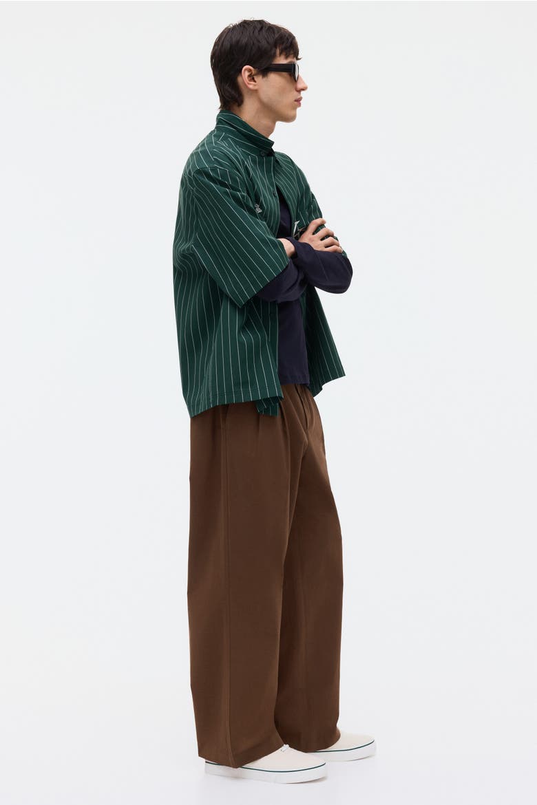 Regular Fit Embroidered-motif Shirt, Alternate, color, Dark green/striped