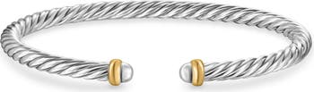 Cable Flex Bracelet in Sterling Silver with 14K Yellow Gold