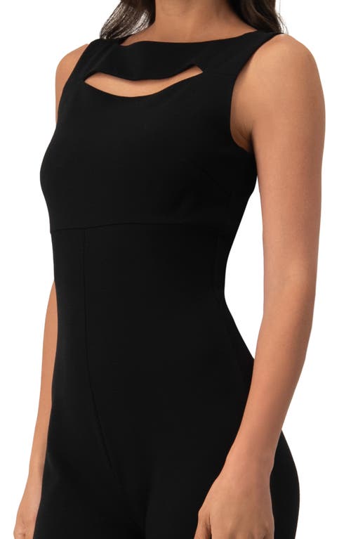 Ivonne Sleeveless Round Neck Jumpsuit In Black