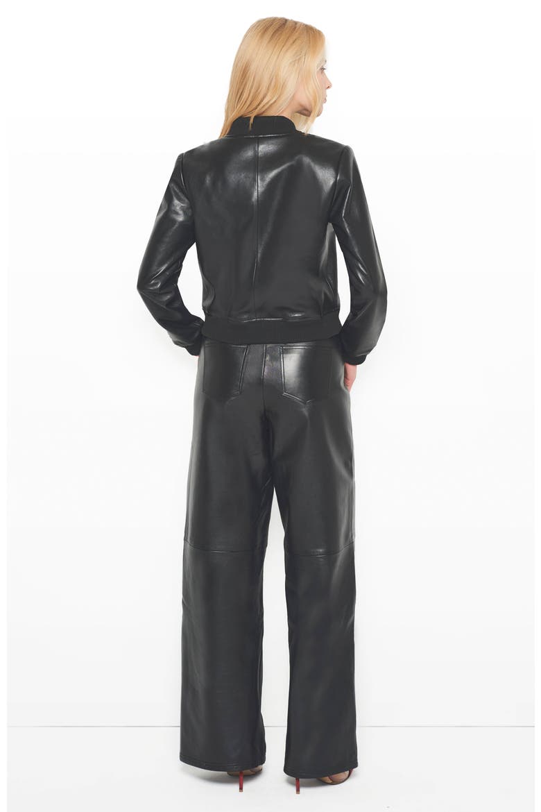 Dixie Recycled Leather Bomber Jacket, Alternate, color, Black