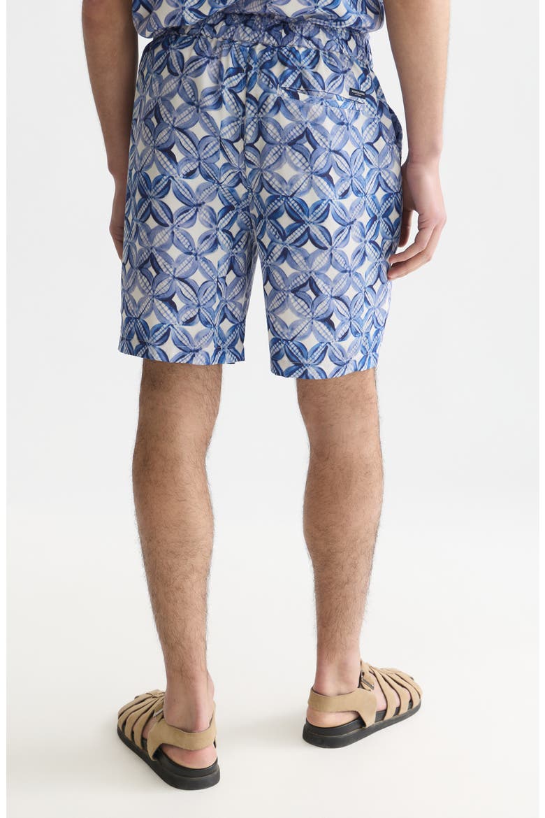 Relaxed Fit Print Drawstring Shorts, Alternate, color, TILES FLOWER BLUE
