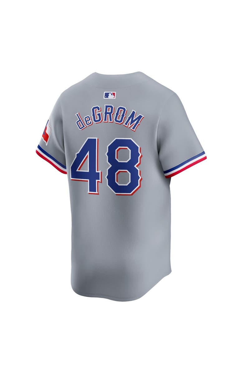 Nike Men's Nike Jacob deGrom Gray Texas Rangers Away Limited Player Jersey, Alternate, color,