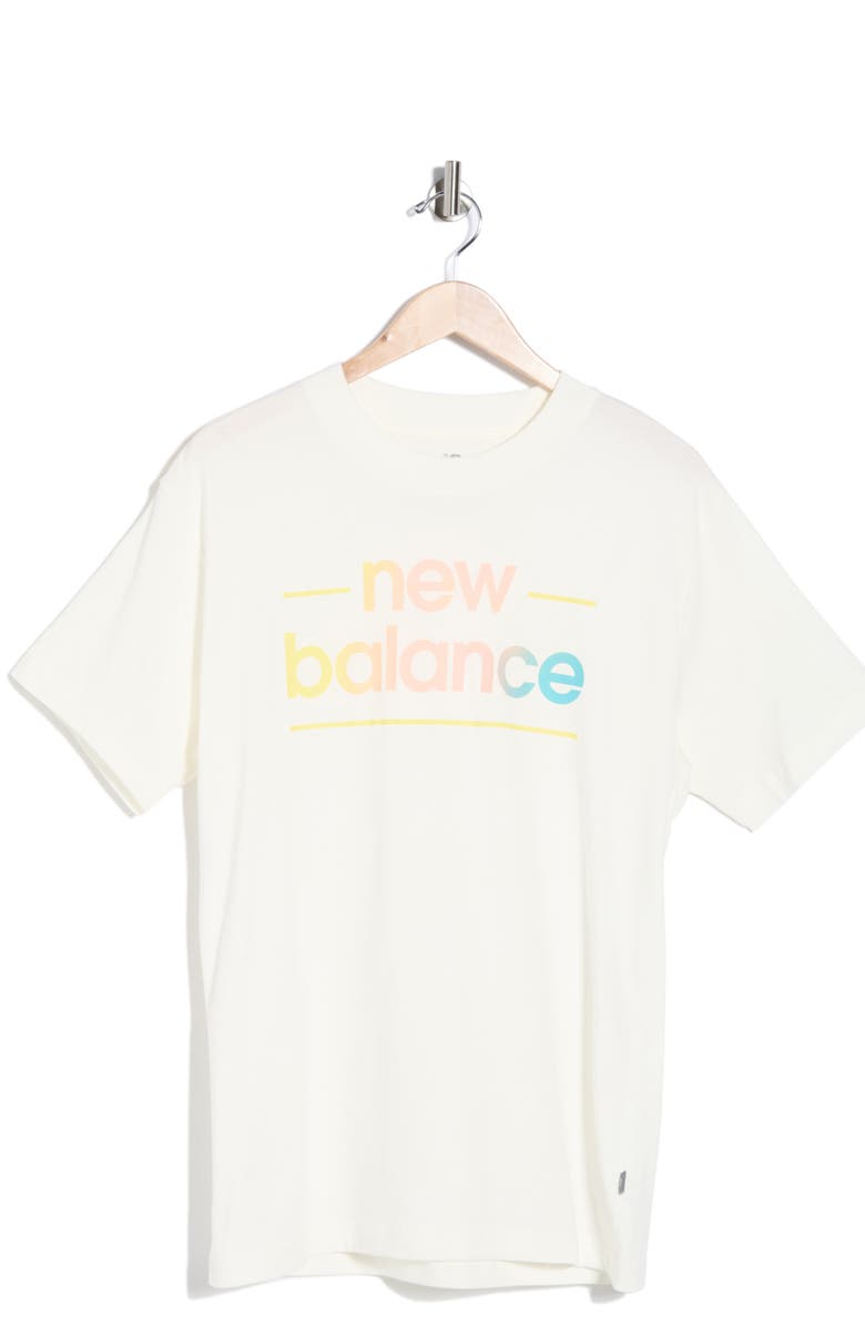 New Balance Linear Graphic T-Shirt, Main, color, Sea Salt