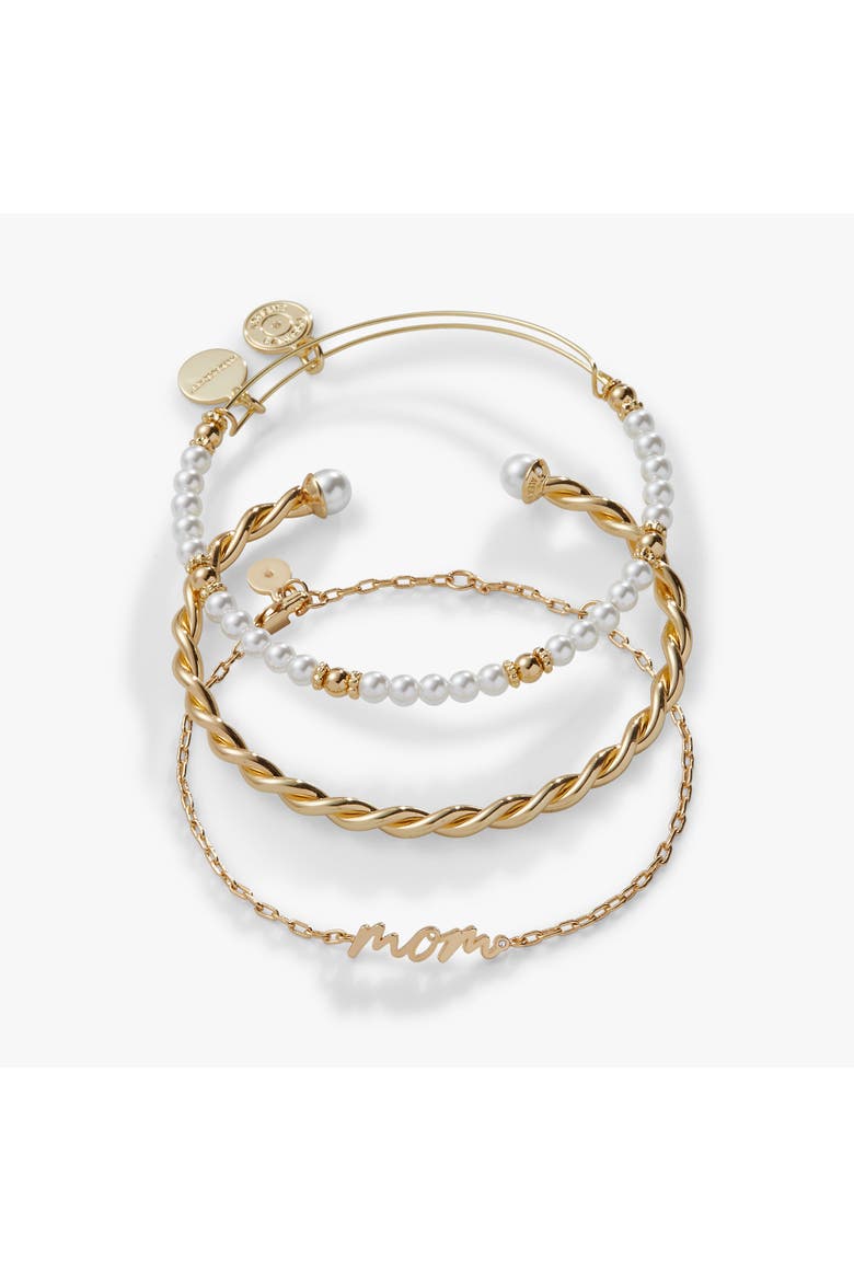 Mom Script Bracelet, Set of 3, Main, color, Gold