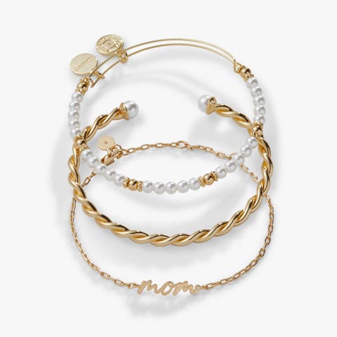 Mom Script Bracelet, Set of 3