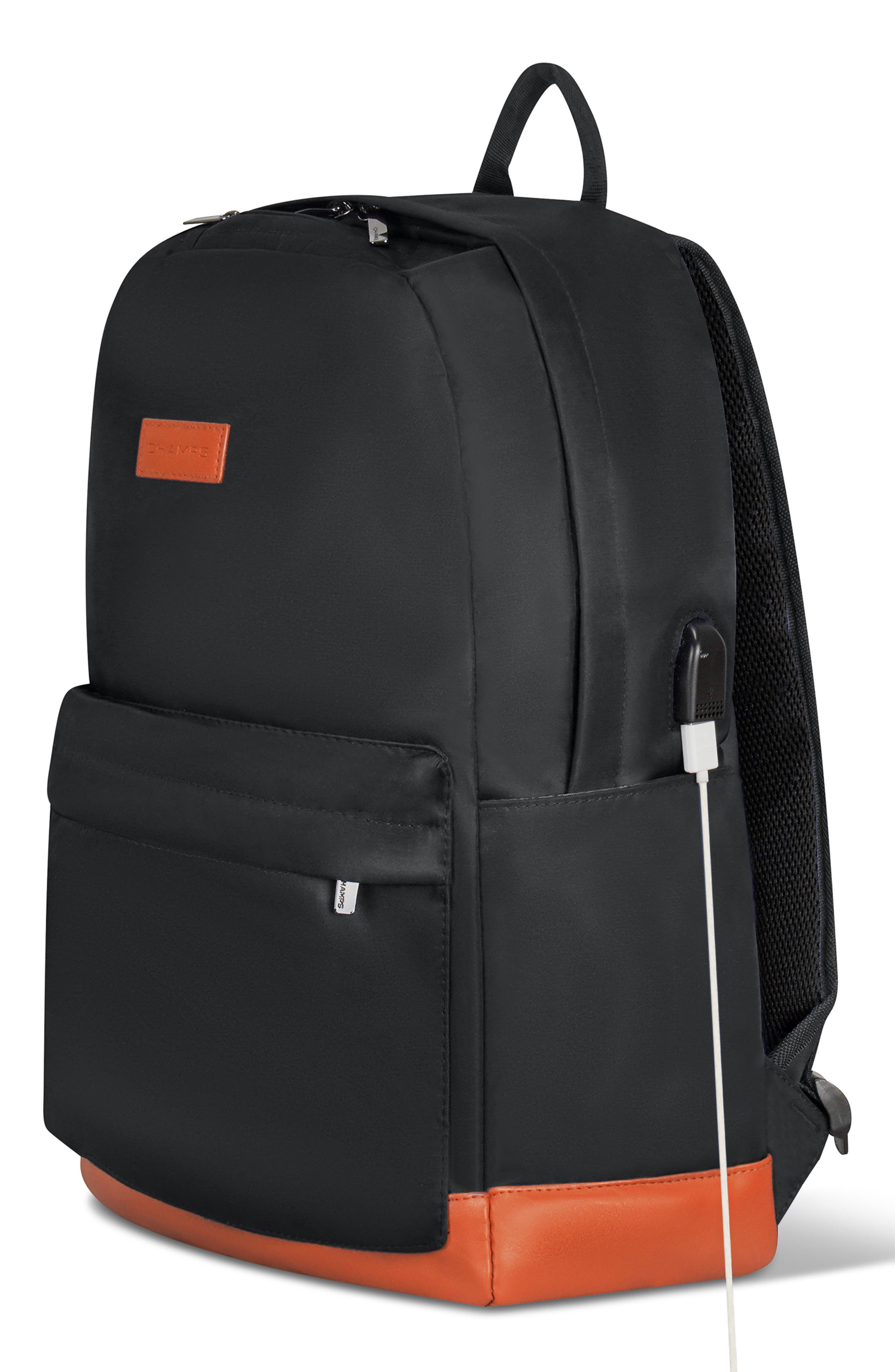 CHAMPS Nylon Backpack, Alternate, color, Black
