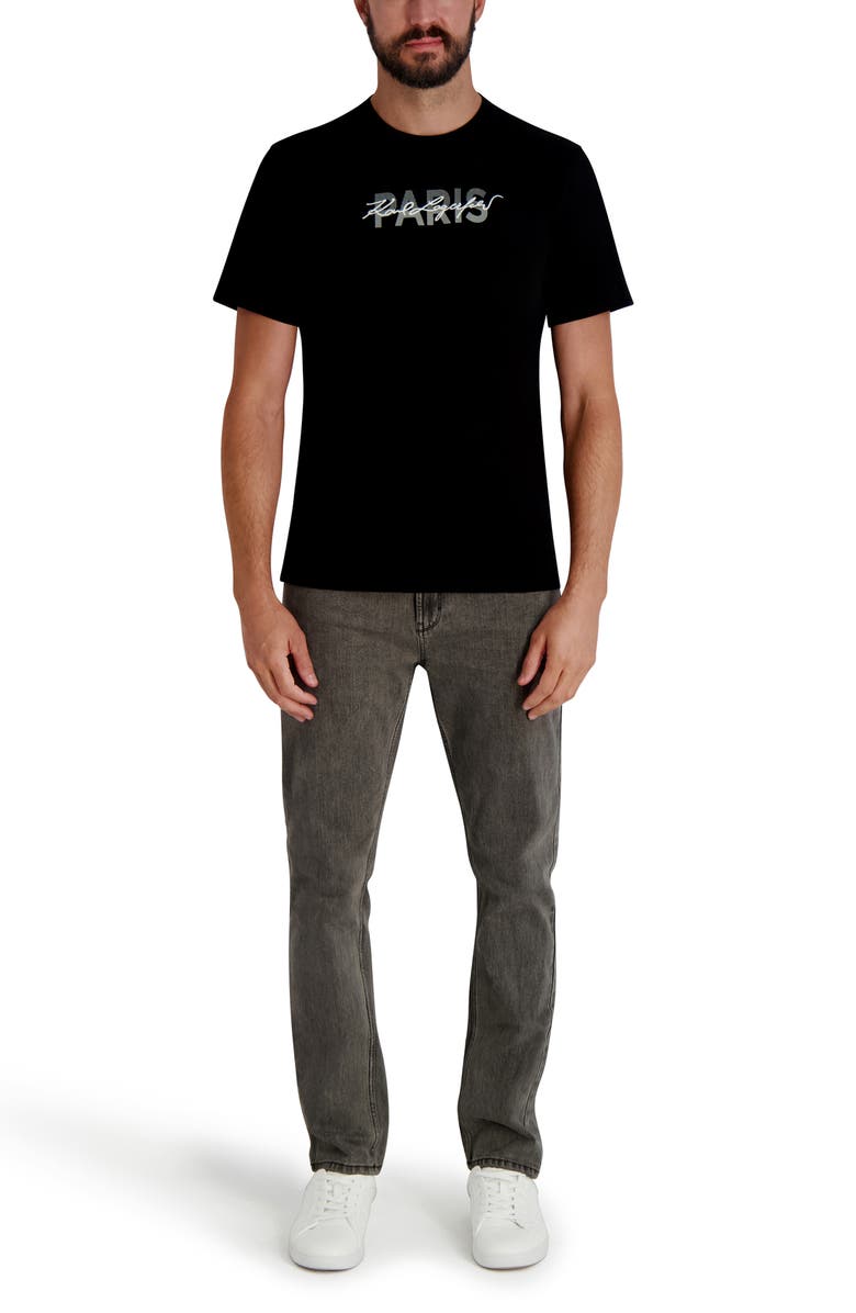 KARL LAGERFELD PARIS Paris Logo Graphic T-Shirt, Alternate, color, Black